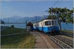 The MOB ABDe 8/8 4004 FRIBOURG on the way to Montreux in Chatelard VD.