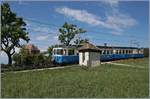 The ABDe 8/8 4004 Fribourg by his stop in Chatelard VD.
22.08.2018