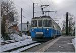 The MOB ABDe 8/8 4001 SUISS by his stop in Fontanivent.