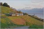 A MOB GDe 4/4 with his local service from Montreux to Zweisimmen near Planchamp.