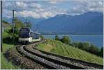 The CEV MVR GTW ABeh 2/6 7504  Vevey  on the way to Montreux between Planchamp and Châtelard VD.

29.06.2020