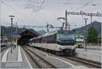 The MOB Ge 4/4 8002 wiht his Panormic Express to Montreux in Zweisimmen.