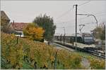The MVR Abeh 2/6 7501 on the way from Sonzier to Montreux by his stop in Planchamp. 23.10.2020