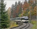 The MOB Alpina Be 4/4 9204 wiht a local train service from Montreux to Zweisimmen near Sendy-Sollard.