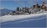 The MOB GoldenPass Panoramic PE 2118 from Montreux to Zweisimmen by Les Avants.

02.12.2020