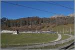 The MOB Ge 4/4 8001 with his MOB Panroamic Express from Montreux to Zweisimmen by Les Sciernes.

26.11.2020