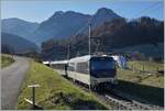 The MOB Ge 4/4 8001 with a MOB Panoramic Express from Monteux to Zweisimmen by Les Scienres. 

26.11.2020