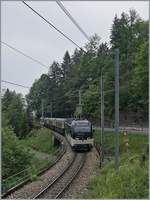 The MOB Belle Epoque Service on the way to Zweisimmen by the Bois des Chenaux Bridge near Les Avants.