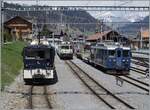 The MOB GDe 4/4 6005 and 6006 and the BDe 4/4 3002 in Zweisimmen. 

11.04.2021