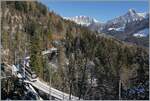 A CEV MVR  ABeh 2/6 on the 93 meter long Gardiol bridge by Les Avants.