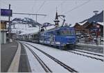 The MOB Ge 4/4 8001 with the GoldenPass Express GPX 4068 from Montreux to Interlaken Ost in Zweisimmen. From here, a BLS Re 465 will push the train to Interlaken Ost. 

15.12.2022