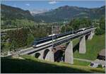 A MOB Service from Zweismmen to Montreux on the Gruben Viadukt by Gstaad.