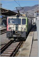 The MOB GDe 4/4 6006 wiht MOB Golden Pass Panoramic of his last journey by the MOB in Vevey.