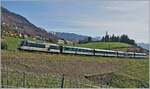 A MOB Ge 4/4 Serie 8000 with his local train from Montreux to Zweisimmen by Plachamp.