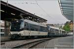 The MOB Ge 4/4 8002 with the GoldenPass Express GPX 4064 on the to Interlaken Ost in Montreux.