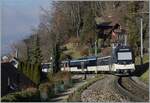 A regional train is on its way from Zweisimen to Montreux near Chernex, pushed by the MOB Alpina Series 9000 Be 4/4 9203.
December 17, 2023