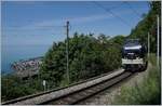 The CEV MVR ABeh 2/6 7504  VEVEY  reaches Sonzier, from where there is a wonderful view of Lake Geneva.