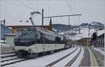 The MOB Ge 4/4 8002 with the GoldenPass Express onthe way to Montreux in Zweisimmen. 

15.12.2022
