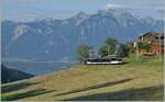 The CEV MVR ABeh 2/6 7501 is on the way as R 34 2308 from Montreux to Les Avants and reaches its destination in a few moments.