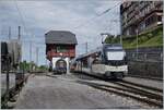 The CEV MVR ABeh 2/6 7501 is on the way from Montreux to Les Avants and makes a stop in Chamby.