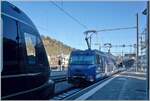 Arriving in Zweisimmen, the MOB Ge 4/4 8001 leaves its GoldenPass Express  GSTAAD , which has already been re-gauged, and for the onward journey to Interlaken Ost receives a BLS Re 465 as a push locomotive.

30 November 2024