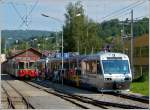 Two CEV trains photographed in Blonay on May 27th, 2012.