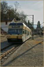 The CEV GTW Be 2/6 7003  Blonay  in Vevey.
27.01.2013