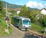 The  Train des Etoiles  (Les Pleiades stars-train) just after departure from St-Lgier Villages. 
28.08.2009