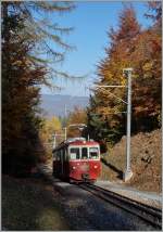 The CEV MVR BDeh 2/4 73 between Bois de Chexbres and Fayaux on the way to the Pleiades. 27.10.2015