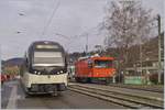 The MOB HGem 2/2 2501 by Test-Runs in Blonay and on the left the CEV MVR ABeh 2/6 7504. 31.01.2020
