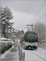 The CEV MVR ABeh 2/6 7505 is leaving Blonay on the way to Vevey.