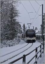 The CEV MVR SURF ABeh 2/6 7507 on the way to Vevey near the Château de Blonay Station.

25.01.2021