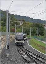 The CEV ABeh 2/6 7502  Blonay  on the way to Vevey in St-Léégier Gare. 

27.09.2021