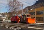 The CEV HGe 2/2 N° 1 and the CEV Xrot 91 in Blonay.