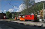 The CEV HGe 2/2 N° 1 with the CEV Xrot 91 in Blonay. In the background the HGe 2/2 N° 2. 

09.05.2022