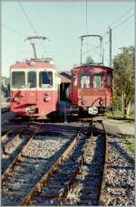 BDe 2/4 N74 and Te 82 in Blonay.