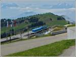 A RB train is arriving at Rigi Kulm on May 24th, 2012.