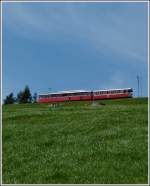 A VRB train is leaving the stop Rigi Staffel on May 24th, 2012.