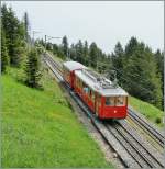 A Rigi-Bahn train between the Rigi Kulm Station and Rigi Staffel.