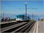 A RB train is leaving the station Rigi Kulm in direction of Arth-Goldau on August 4th, 2007.