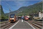 The SBB SOB  IR 26 2320 service from Locarno to Basel makes a stop in Faido. While the SBB Re 484 009 drives through Faido with a freight train towards Bellinzona.

September 4, 2023