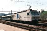BT Re 4/4 IV 95   Degersheim  with  Voralpen Express  on July 2000 at Herisau. 
