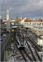 Two Thurbo GTW RABew 526 are leaving Konstanz on the way to WEinfelden.