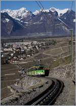 A AL local train on the way from Leysin to Aigle over Aigle.