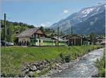 The ASD BDe 4/4 403  Ollon  and Bt 431 in Les Diablerets .