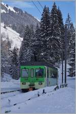 The ASD Bt 434 and the BDe 4/4 403 by Vers l'Eglise on the way to Les Diablerets.