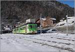 The TPC BDe 4/4 401 and 402 on the way form Aigle to Les Diablerets at the Le Sépey Station.