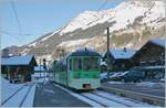 The TPC ASD BDe 4/4 403 and his Bt 431 in Les Diablerets on the way to Le Sépey.