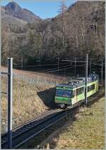 The TPC ASD/AOMC Beh 4/8 592 on the way to Les Diablerets by Verschiez.