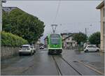 The TPC ASD ABe 4/4 471 are now in scheduled use at the ASD: in the streets of Aigle, the ASD ABe 4/8 471 runs as R71 431 from Les Diablerets towards Aigle train station.
